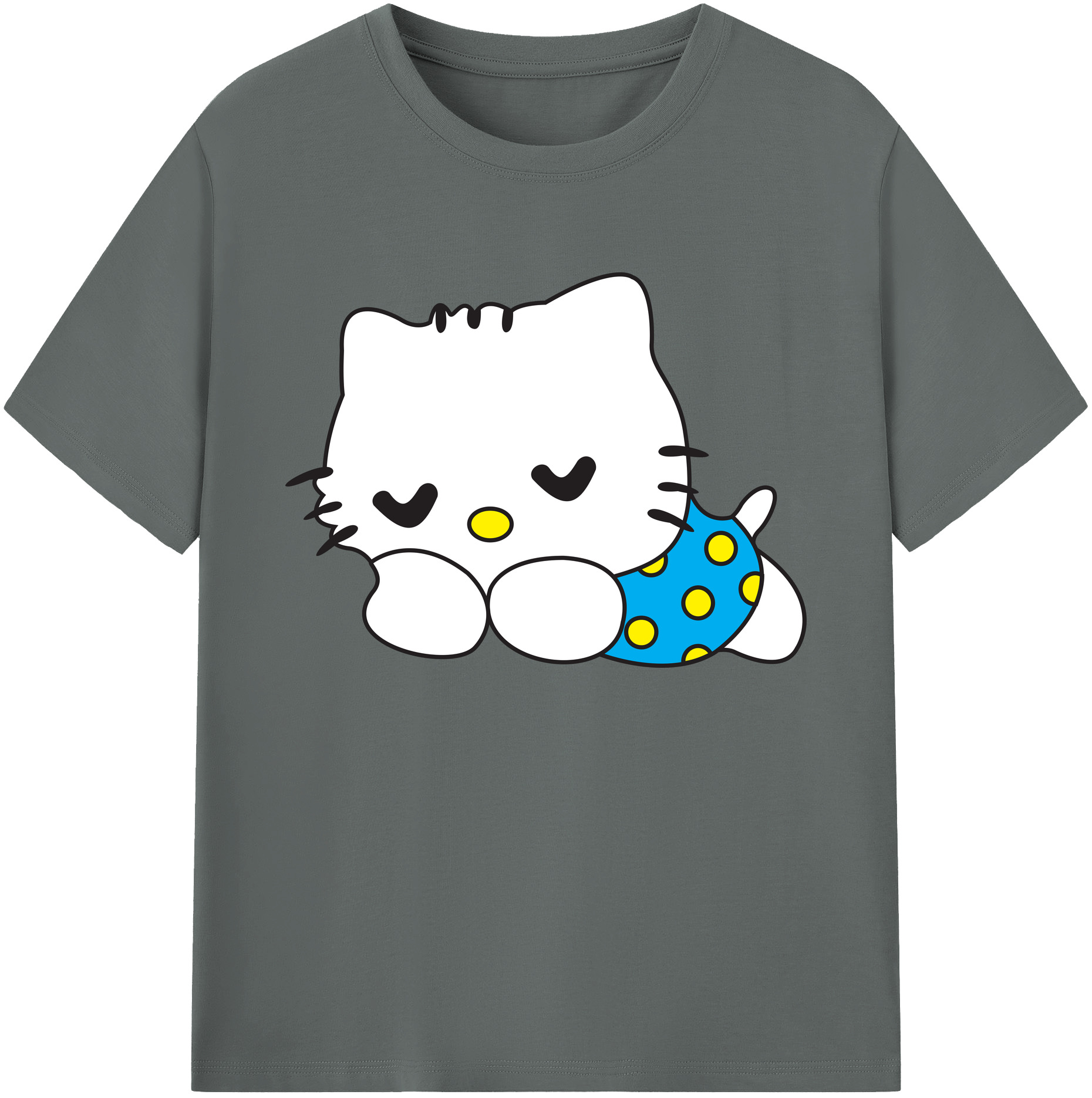 （画像用） Hello Kitty ハローキティ 綿100％ メンズ半袖Tシャツ｜肌触りやわらか＆通気性